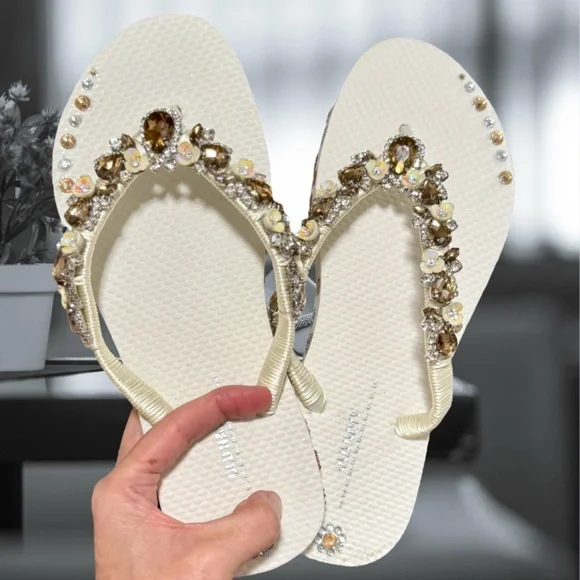 Wedding Shoes Navy Bling Flip Flops Sandals Pumps Stiletto Heel